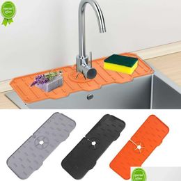 Baking & Pastry Tools New Kitchen Sile Faucet Mat Flower Sink Splash Pad Drain Bathroom Countertop Protector Quick Dry Tray Drop Deliv Dhm4B