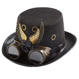 Top hat cosplay ball Victorian era goggles wing tooth jazz hat