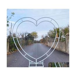 Decorative Flowers Wreaths Wedding Heart Shape Arch Love Flower Stand Background Decoration Metal Arches Home Party Propose Marria236n