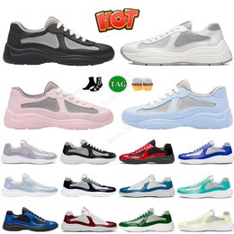 Amerikan Kupası XL Sıradan Ayakkabılar Erkek Kadın Düşük Deri Naylon PVC Dantel-Up Kampüs Spor Üçlü Siyah Beyaz Kauçuk Sole Kumaş Eğiticileri Tasarımcı Sneakers Eur38-46