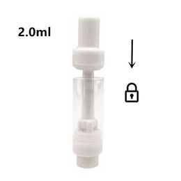Press In 2ml Full Ceramic Vape Cartridges Empty Glass Tank Atomizers 510 Thread Thick Oil 2 Grammes 2.0ml All Ceramic Coil Carts Round Pressd Tips