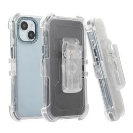 Shockproof Frosted Transparent Phone Case With Back Clip For For iPhone 15 11 12 13 14 Pro Max Samsung S24 Ultra Four Corners Anti-fall Stand Holder Clear Cover