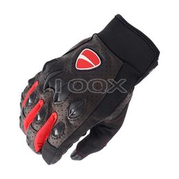 Leather Gloves Corse Motor Motorcycle Motorbike Racing Driving Riding Black Red For Ducati Team Gloves H1022254b