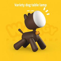 Creative Cartoon Puppy Led Desk Lamp Student Bedroom Bedside Lights Rechargeable Children's Reading Night Light Eye Protection 231221