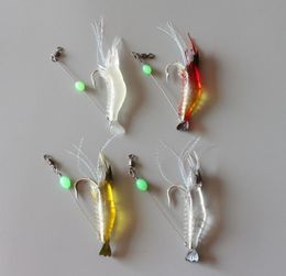 8cm57g Soft Fishing Lure Shrimp Luminous Artificial Bait Fishing Lures Baits with Luminous Beads3097775