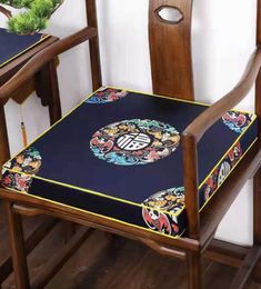 Custom Thick 4cm Chinese Good Luck Silk Brocade Seat Cushions for Sofa Armchair Elbowchair Dining Chair Pad Home Decor Antislip S3477209