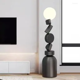 Floor Lamps Round Unique Designer Lamp Contemporary Living Room Glass Standing Home Lounge Bedroom Decor Aesthetic