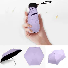 Umbrellas Women Men Travel Portable Parasol Pocket Anti Sunshade Lightweight 6-folding For Mini Rain Sun