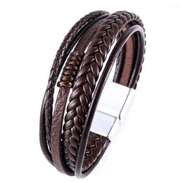 Link Bracelets S High-grade Men Genuine Leather Multilayer Braided Rope For Man Jewelry Bracelet