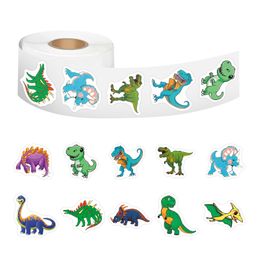 500PCS/Roll Cartoon Dinosaours Graffiti Stickers Cute Tyrannosaurus Triceratops Dinosaur Decal Skateboard Laptop Suitcase Guitar Car Waterproof Sticker Gift