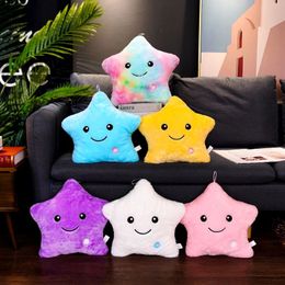 24 22cm Creative Toy Luminous Star Pillow Stuffed Plush Glowing Colorful Stars Cushion Led Light Toys Gift For Kids Children 231220