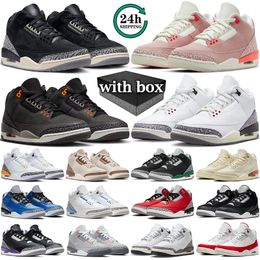 Basketballschuhe für Männer Frauen 3 3s Nachtstadion Weißer Zement schwarzes Feuer Rot Kiefer Grüne UNC Kühle graue Laser Orange Mitternachts Navy Court Purple Herren Sneaker