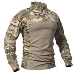 Gear Military Tactical Shirt Men Camouflage Army Long Sleeve T Shirt Multicam Cotton Combat Shirts Camo Paintball TShirt Y2006237665930