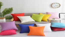 4545cm Plain Throw Pillow Case Blank Polyster Home Sofa Cushion Cover Car Festival Decor XMAS Gift Candy Colour Pillowcases HH7942966388