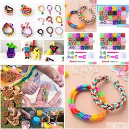 Charm Bracelets 24 Grids Colorf Bands Set Candy Colour Bracelet Making Kit Diy Rubber Band Woven Girls Craft Toys Gifts Drop Delivery Otmev