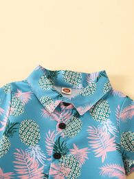 Clothing Sets Adorable Coconut Tree Print Hawaiian Set For Toddler Boys - Short Sleeve Lapel Button Down Shirt Top And Casual Shorts