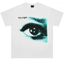 Men's T Shirts Hip-hop Eyeliner Pattern Cotton T-shirt Men And Women Punk Street Clothes Harajuku With Summer Fashion Loose Gothic