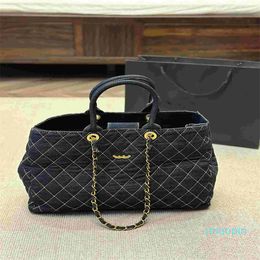 Luxury designer tote bag large capacity denim handbag chain shoulder shopping women casual tote handbag purse