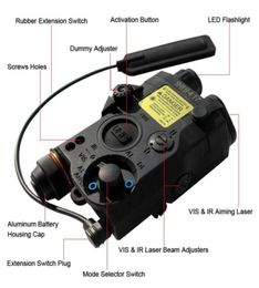 LA5 PEQ15 Red Dot IR Laser Sight Tactical AEG GBB LA5C PEQ 210lumes Hunting Armas White Scout Light NOStrobe Cameras5974884