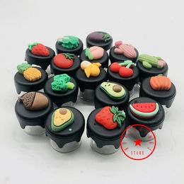 Smoking Colourful Silicone Stash Case Fruit Biscuits Sealed Storage Box Herb Tobacco Wax Oil Pill Cream Glass Bottle Jar Dabber Waterpipe Bong Tip Straw Holder DHL