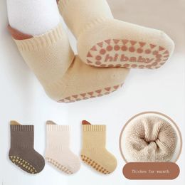 winter baby thickened terry loose boneless non-slip toddler mid-cut baby socks 231221