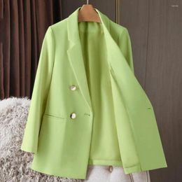 Women's Suits Spring Autumn High Quality Long Sleeve Female Blazer Double Button Jacket Ladies Business Work Wear Formal Coat Women