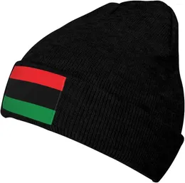 Berets Pan African Flag Knit Beanie Winter Hats For Men And Women Knitted Cuffed Skull Cap Acrylic Daily Hat