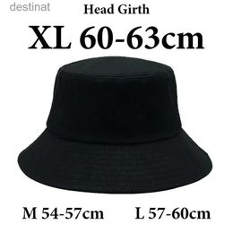 Wide Brim Hats Bucket Hats Big Head Man Large Size Bucket Hats Boy 60-63cm Plus Size Summer Fisherman Cap Womens 54-57cm Pure Cotton Panama UPF50+ Sun HatL231221