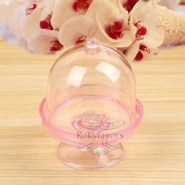 12PCS Acrylic Clear Mini Cake Stand Baby Shower Party Gifts Birthday Favours Holders Children Party Decoration Sweet 3018