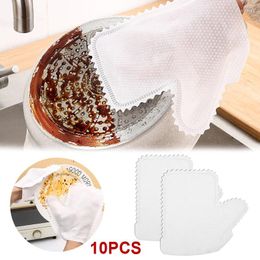 Disposable Gloves 10PCS Lazy Cleaning Rag Household Dust Removal Non-woven Fabric Scouring Tools Kitchen Living