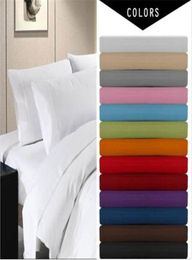 40 Deep Pocket 4 Piece Bed Sheet Setsolid bedding setInclude Flat sheetfitted sheetpillowcase6255874
