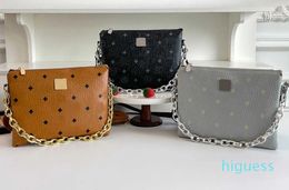 2024 new fashion Crossbody Bag unisex Casual wide straps shoulder Luxury Handbag Chain Shoulder Packs Leather