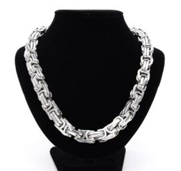 681215mm High Quality Stainless Steel Silver Colour Srong Handmade Byzantine Box Link Chain Men039s Necklace Or Bracelet 1PCS9988316