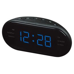 Orologi Orologi da terra 220V Spina UE AM FM Radiosveglia a doppia frequenza LED digitale Snooze luminoso Tavolo elettronico per la casa 230613