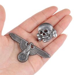 Pins Brooches 2styles Anniversary Motorcycle Biker Metal Brass Badges Skull Punk Badge For Clothes Hat Retro Collar Pin Brooch2159