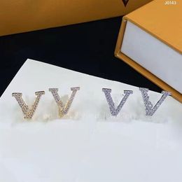 2022Women Classic Stud Earring Fashion Gold Eardrop Vintage Hollow Letter Earrings Personality Party Jewelry With Box Package Alex286i