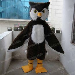 Newest Big Brown Owl Mascot Costume Top quality Carnival Unisex Outfit Christmas Birthday Outdoor Festival Dress Up Promotional Props Holiday Party Dress