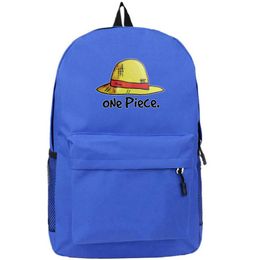 Straw backpack One Piece day pack Monkey D Luffy Hat school bag Cartoon Print rucksack Sport schoolbag Outdoor daypack