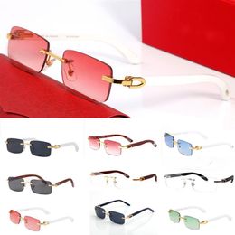 Millionaire Sunglasses Rimless peach heart Golden frame carvings Wooden Bamboo Legs Fashion Buffalo Horn Natural Sun glasses occhi294j