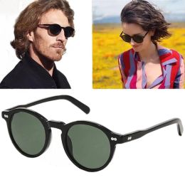 High-quality Johnny Depp vintage militant sunglasses small-face 46-23-145 HD Polarised lenses UV400 full-set case