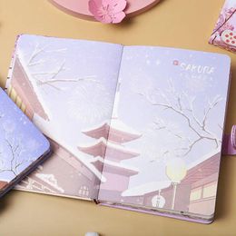 Japanese Style Diary Personalised Creative Colour Page Illustration Cute Notebook Student Manual Ledger Notepad Notebooks