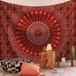 Tapestries 1pc Polyester S/M/L Tapestry Wall Hanging Mandala Hippie Gypsy Bedspread Throw Bohemian Cover