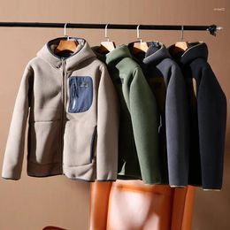 Men's Jackets Autumn And Winter Thickened Hooded Hoodie Warm Jacket Casual Polar Fleece Outdoor Cotton Coat Oversized