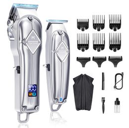 Limural Hair Clippers for Men Professional Hair Cutting Kit Beard Trimmer Barbers Cordless Close Cutting T-Blade Trimmer Kit 231220
