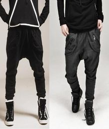 FG1509 Male HIPHOP Low Drop crotch pants men hip hop sarouel men jogger pants baggy trousers loose -pants MEN outdoors harem pants5785370