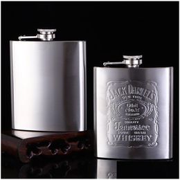 Hip Flasks Mini Stainless Steel Flask Mens Portable Russian Bottle Liquor Wine 7 Ounces Drop Delivery Home Garden Kitchen Dining Bar Dhku9