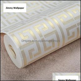 Wallpapers Home Decor & Garden Selling Greek Key Lattice Modern Geometric Wallpaper El Study Background Wall Pvc Bathroom Waterpro263v