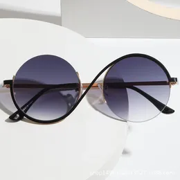Sunglasses Vintage Large Frame Circular Shape Women's Brand Designer Fashion Sun Glasses Outdoor Travel Eyewear UV400