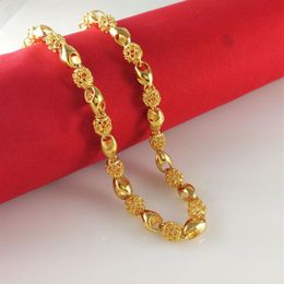 Whole Men's 18k yellow gold filled necklace 24 Figaro chain 6 5mm wide 30g Men's GF Jewelry2520