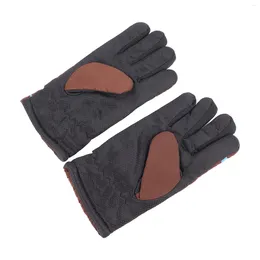 Cycling Gloves Bicycle Riding Racing Blue Brown Polyester Fibre Thickened Windproof Comfortable Grip Outdoor